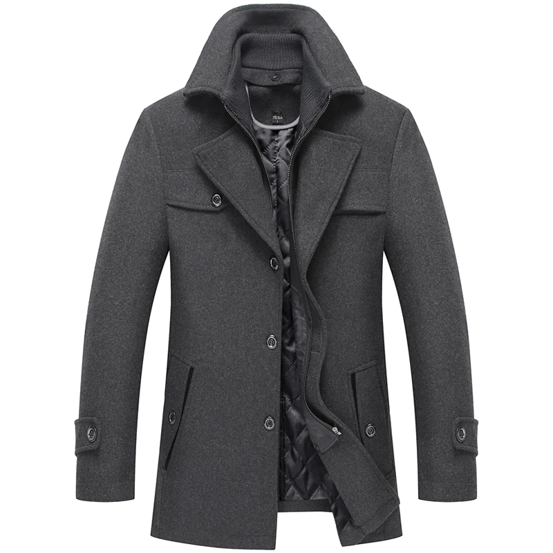 Thoshine Brand Winter 50% Wool Men Thick Coats High Quality Slim Fit Fashion Wool Blends Outerwear Liner Casual Jackets Pockets Thoshine Brand Winter 50% Wool Men Thick Coats High Quality Slim Fit Fashion Wool Blends Outerwear Liner Casual Jackets Pockets