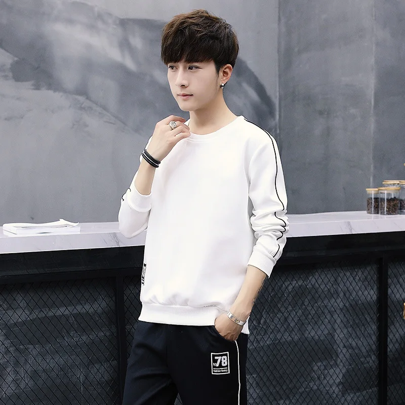 

2018 Autumn New Style Men's Casual Suit Slim Fit Korean-style Hoodie Man's Sportswear Teenager Men's Wear