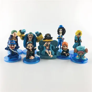 

9PCS/LOT One Piece Monkey D Luffy Roronoa Zoro Nami Boa Hancock doll Model toys Gift