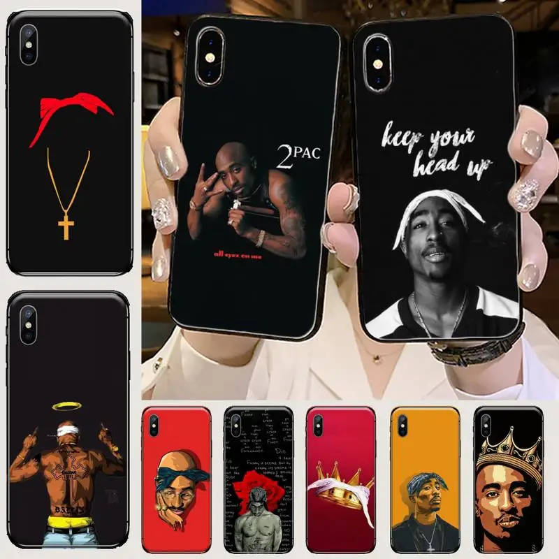 2pac tupac Singer rap TPU Soft Silicone Phone Case Cover For iphone 5 5s 5c se 6 6s 7 8 plus x xs xr 11 pro max iphone 8 silicone case More Apple Devices