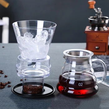 

Ice Drip Coffee Pot Glass Coffee Maker Regulatable Dripper Filter Cold Brew Pots Ice Brewer Percolators Espresso Coffee LAD