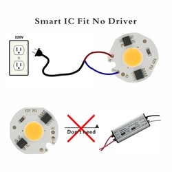 brand new 10pcs/lot MINI LED COB Chip 220V 3W 5W 7W 9W Smart IC No Need Driver LED Bulb Lamp for Flood Light Spotlight
