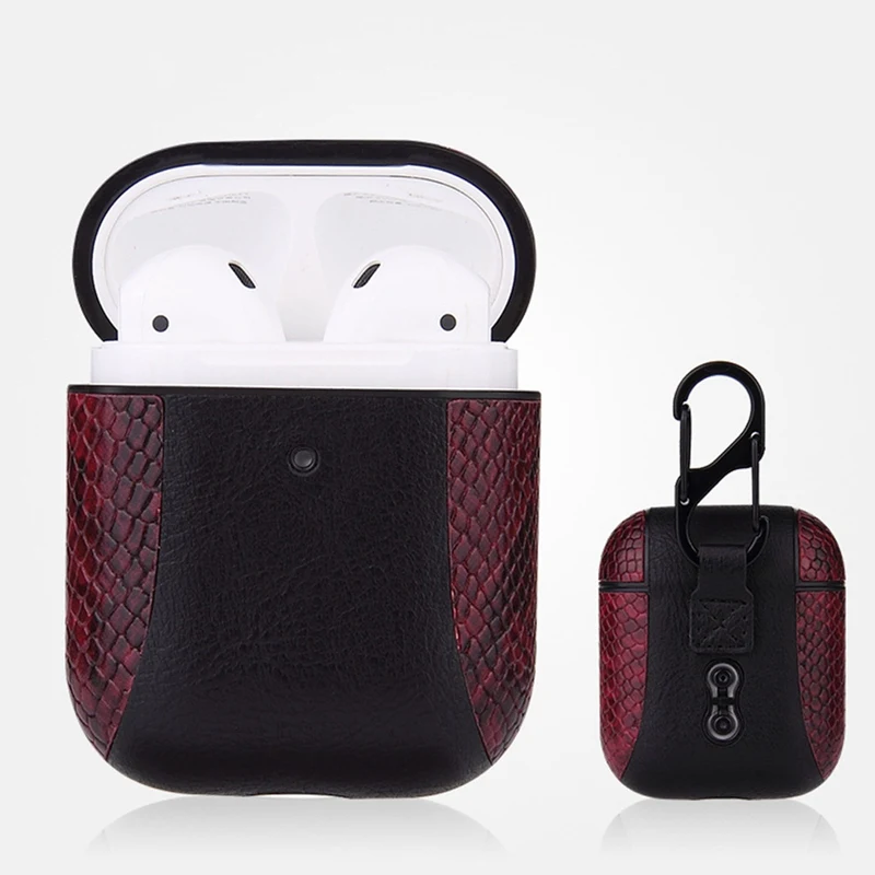 CEA6632BY Роскошный кожаный чехол для Apple Airpods 2 Ретро Кожаный чехол s с кнопками два цвета винтажный кожаный защитный дропшиппинг - Цвет: CEA6632BY