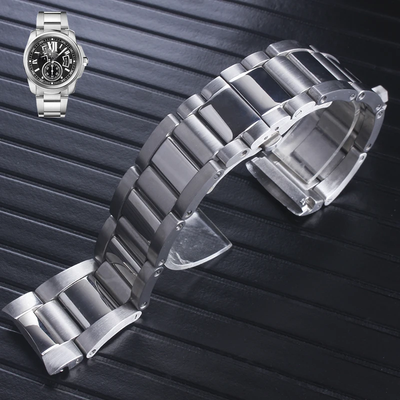 Metal Watch Bracelets Men High Quality Stainless Steel 23mm Watchbands Fashion Women Watch Strap Band for fit Cartier Calibre de Metal Watch Bracelets Men High Quality Stainless Steel 23mm Watchbands Fashion Women Watch Strap Band for fit Cartier Calibre de