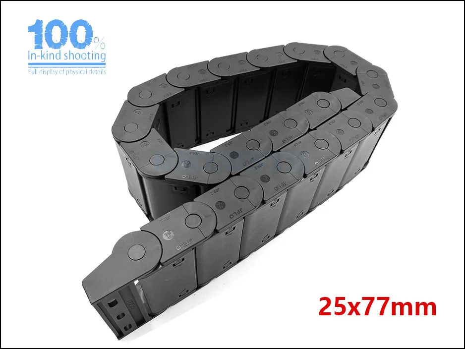JFLO 1Meter 25x25 25x38 25x57 25x77mm Drag chain Wire Carrier cable Sealing both side open Protection Towline Free shipping 62