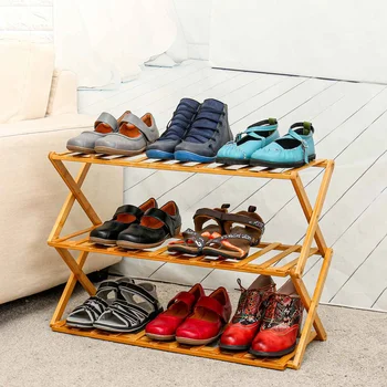 

3/6 Layers Folding Shoes Rack Organizer Stand Holder Home Office Storage Shelf Furniture Bamboo Shoes Cabinet Rack Shoe Hanger