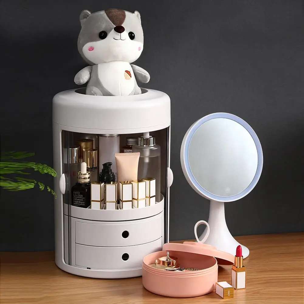 

Dressing Table Rotating Cosmetic Storage Box Makeup Organizer Maquiagem Profissional Completa Coiffeuse Avec Miroir Et Tabouret