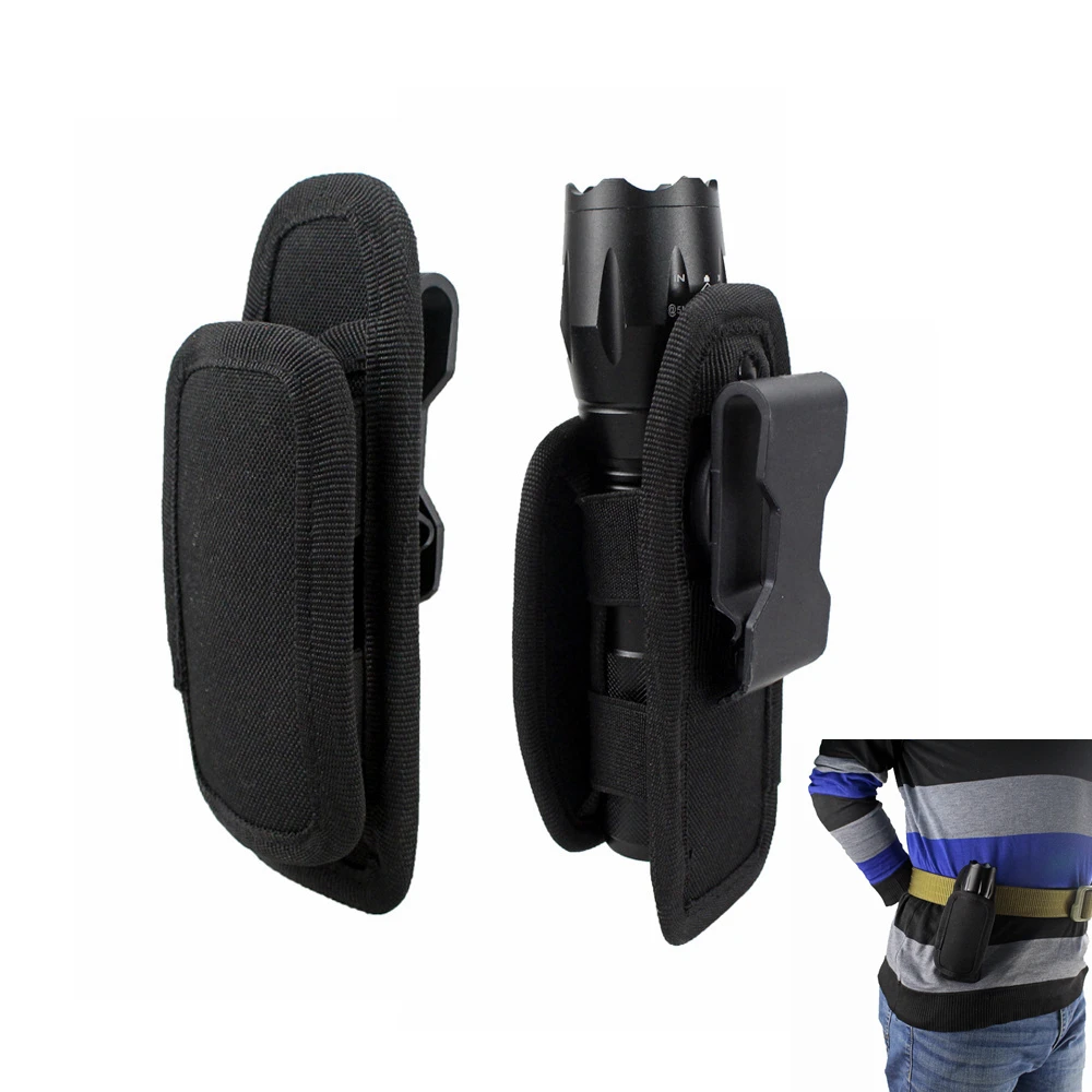 

Outdoor Tactical Flashlight Waist Bag 360 Degree Wheel Flashlight Holder Case Nylon Multi-function Sports Duty Training Hang Bag