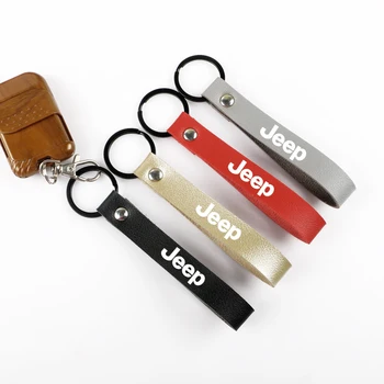 

Leather Keychain Metal key rings Chains Customize Personalized Gifts Car Key Holder For Jeep Wrangler Auto Keyring