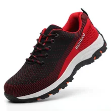 Мужская Удобная рабочая обувь со стальным носком; нескользящая рабочая обувь на платформе; безопасная обувь; seguridad