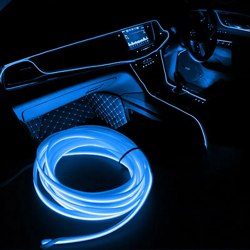 1M/2M/3M/5M Car Interior Led Decorative Lamp EL Wiring Neon Strip For Auto DIY Flexible Ambient Light Party Atmosphere Diode USB - Image 5