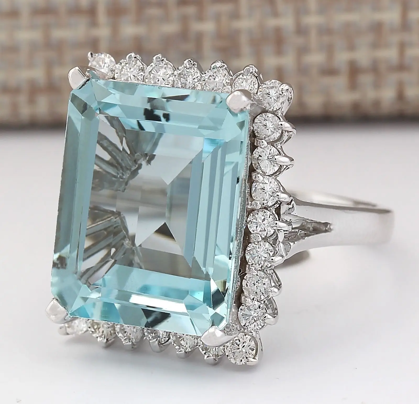 Высокое качество большой синий CZ кубический камень цирконий кольца для женщин модные ювелирные изделия подарок на день Святого Валентина