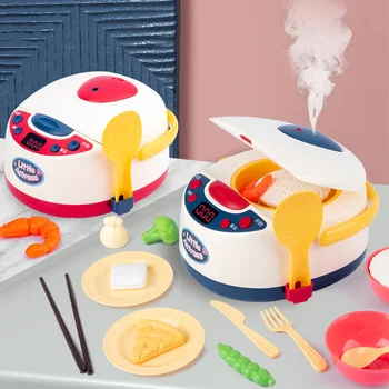 

19Pcs Kids Kitchen Toys Simulation Electric Rice Cooker Spary & Sound Interactive Toy Kitchen Food Pretend Play House Girls Toys