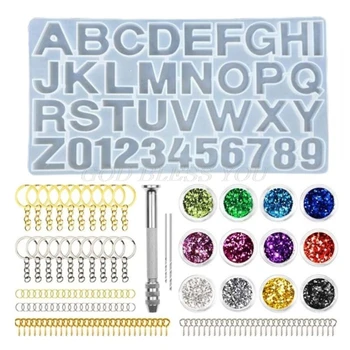 

1 Set Crystal Epoxy Resin Mold Alphabet Letter Number Pendant Casting Silicone Mould DIY Crafts Jewelry Making Tools