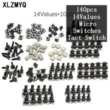 Interrupteur à touche Tactile, 14Types, 140 pièces, boutons poussoirs tactiles momentanés, bouton poussoir latéral, électronique, à monter soi même