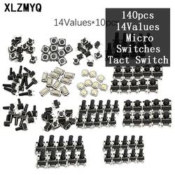 140 pces 14 tipos smd tact interruptor tátil interruptores botão momentâneo tato miniatura lado interruptor chave diy eletrônico