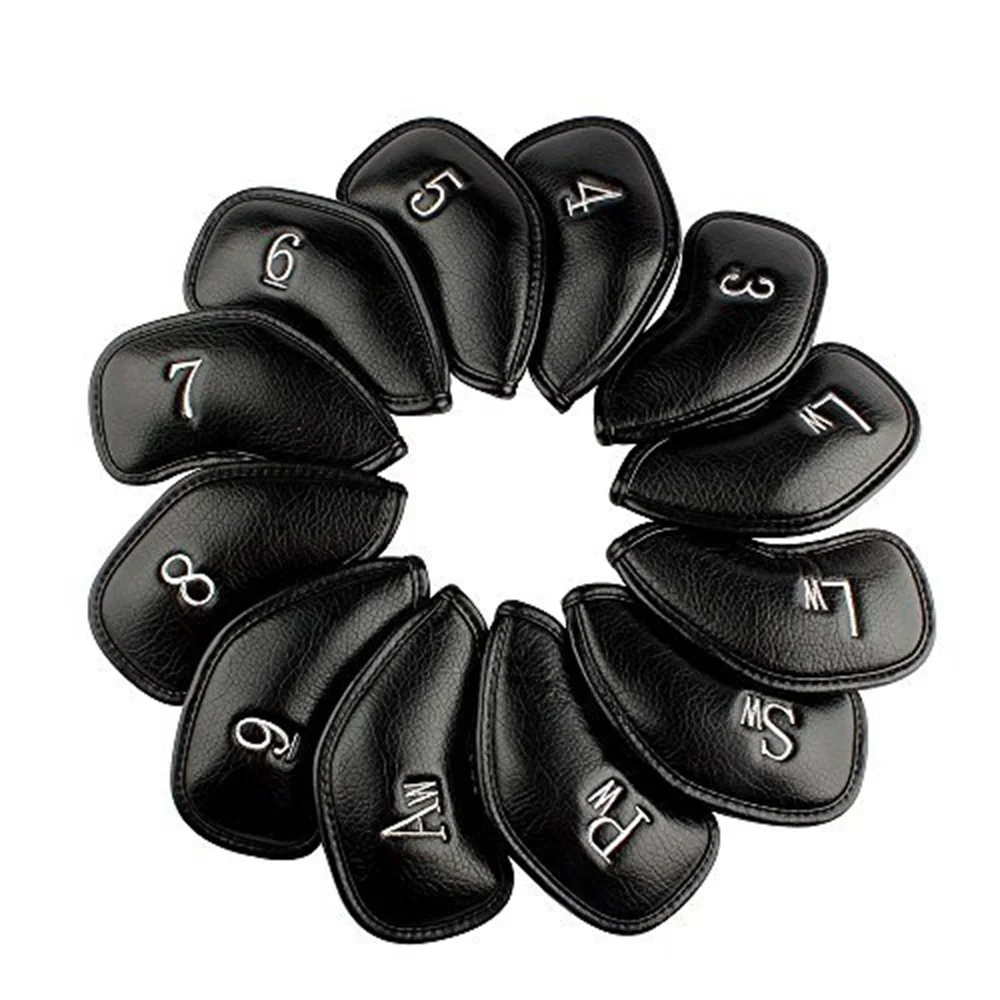

10pcs PU Leather Golf Club Iron Headcover Head Cover Protector Putter Set