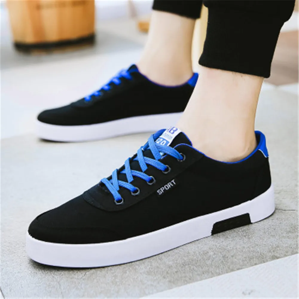 

Mens Vulcanize Shoes Comfortable Breathable Canvas Shoes Lace-Up 2019 New Fashion Flat Loafers Shoes Spring Summer Shoes 39-44