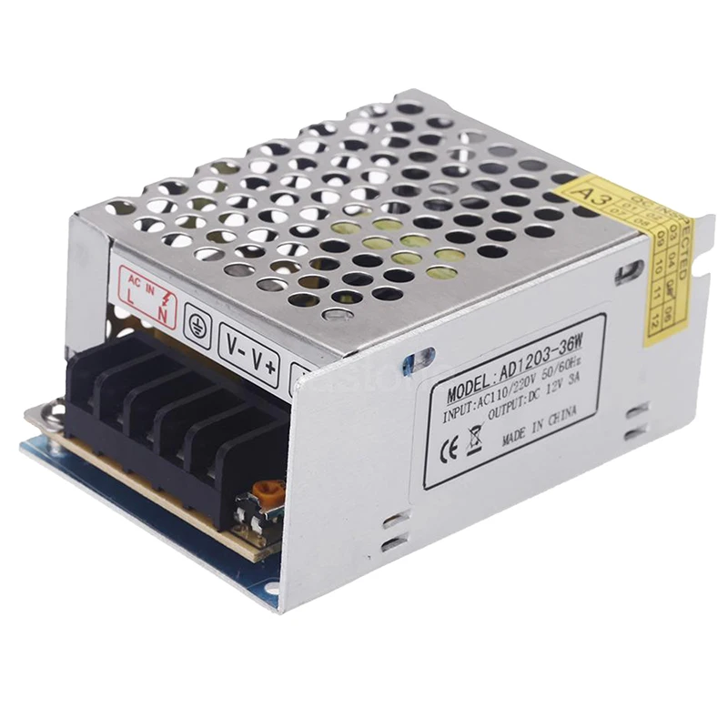 AC 100V ~ 240V к DC 12V 3A 36W Напряжение трансформатор Переключатель Блок питания