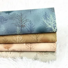 Половина ярда тонкая хлопковая ткань с ретро пятнами дерево печати ручной работы DIY одежды платье Ткань хлопок T1124