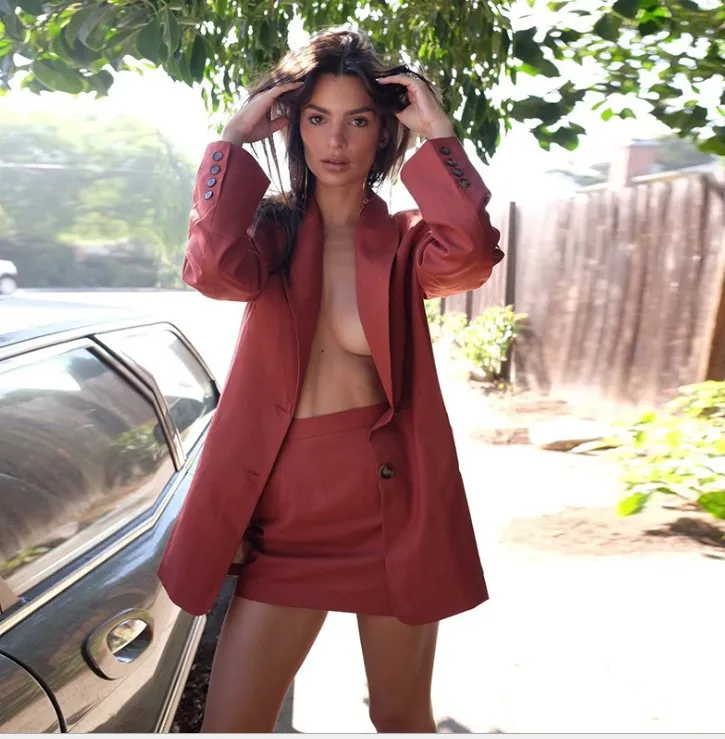 

Women Casual Work Office Suit Jackets 2020 Autumn Fashion Vintage Lapel Long sleeve Cardigan Loose Coat Outerwear Clothes