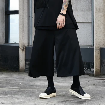 

EWQ / men's and women's wear 2020 spring summer new super wide leg Flare pants for male casual ankle-length pants black 9Y1584