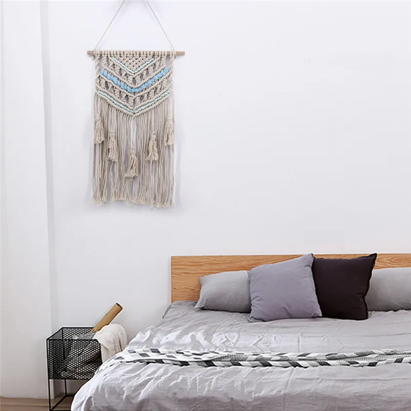 Scandinavia Style Macrame Woven Wall Hanging Fresh Cotton Home Geometric Art Decor Beautiful Apartment Dorm Room Decoration