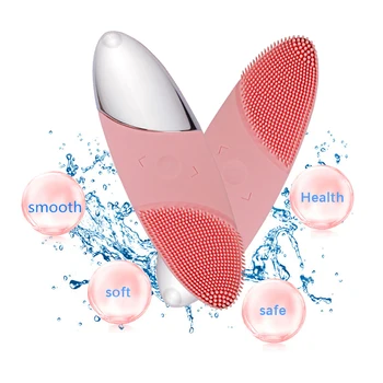 

THB Electric Facial Cleansing Brush Sonic Face cleaner Silcone Deep Washing Massage Brush USB Charge Base Beauty Tool