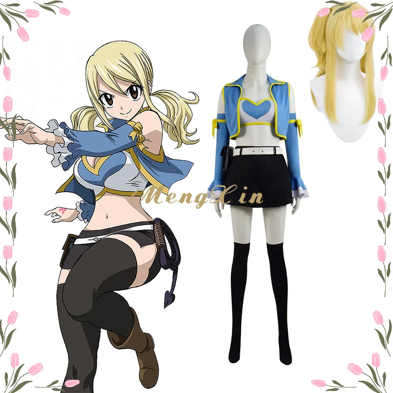 Anime Fairy Tail Cosplay Costume Lucy Heartfilia Backless Polyester Adult  Women