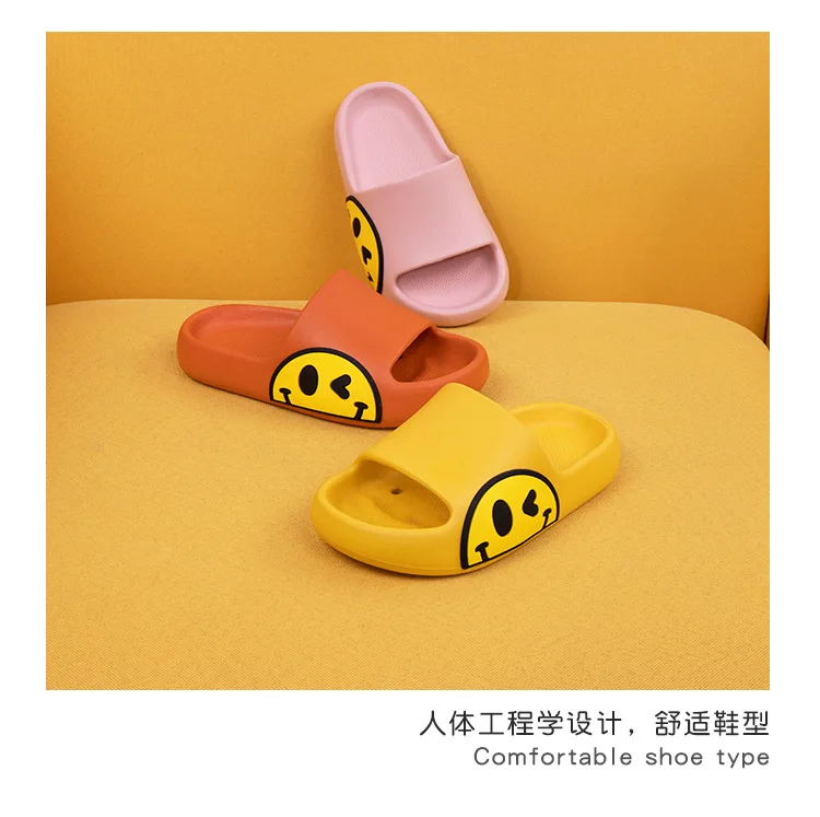 child shoes girl Children's Slippers Summer Smile Face Cute Beach Shoes For Boys Girls Waterproof Antiskid Bathroom Kids Slippers Soft Baby Shoe comfortable sandals child