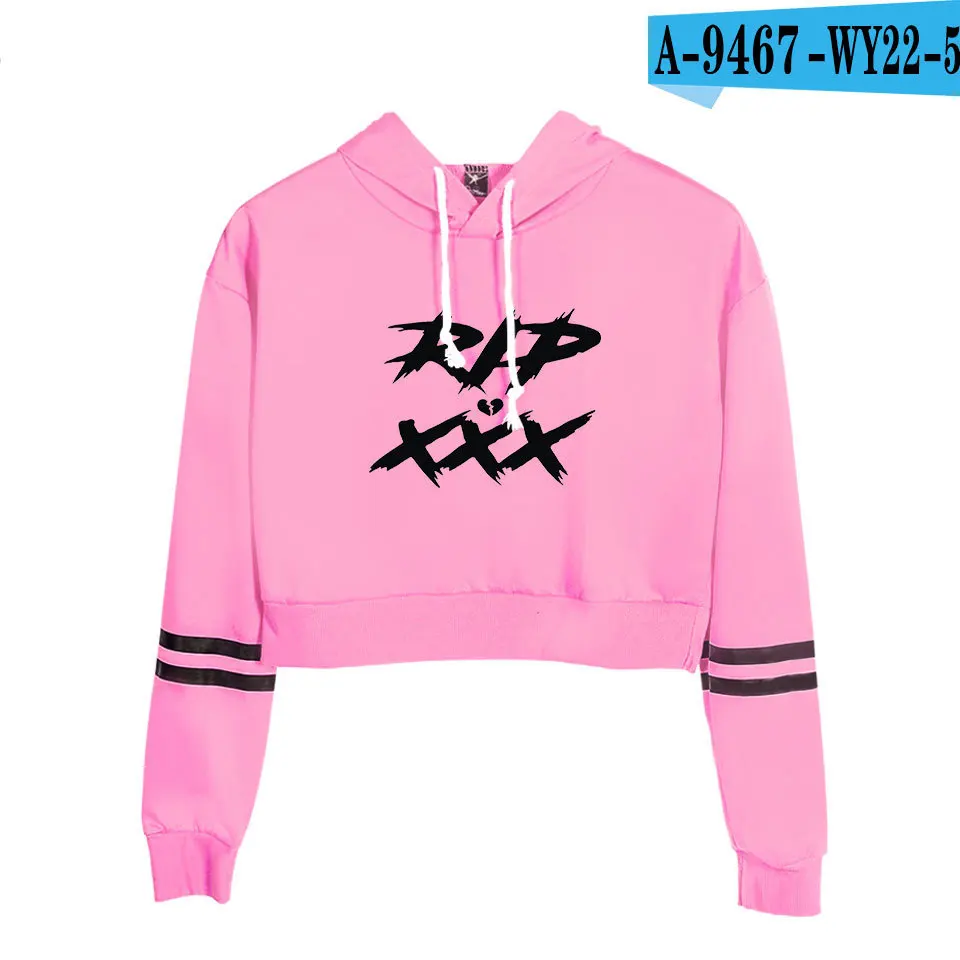 A9467-5 Модный принт sudadera xxtentacion толстовки с капюшоном женские укороченный топ рубашка пуловер Толстовка Revenge Harajuku одежда - Цвет: A9467-5