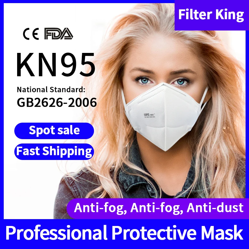 

KN95 Dust Mask Disposable Mask FFP2 Anti Dust PM2.5 Masks N95 Face Masks Dust Respirator Breathable Mask CE Certification