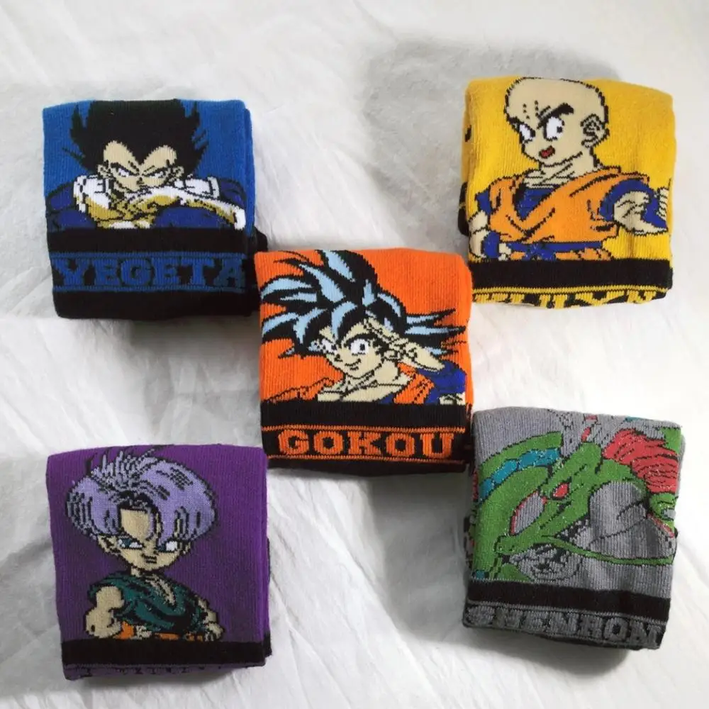 1 пара милых мультяшных аниме Dragon Ball женские короткие носки Гоку криллин мужские