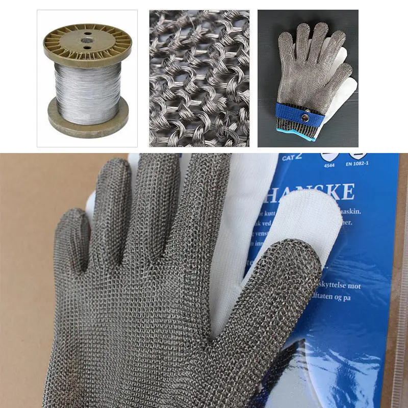 Stainless Steel Mesh Protective Gloves Knife Cut Puncture Anti-Work Safety