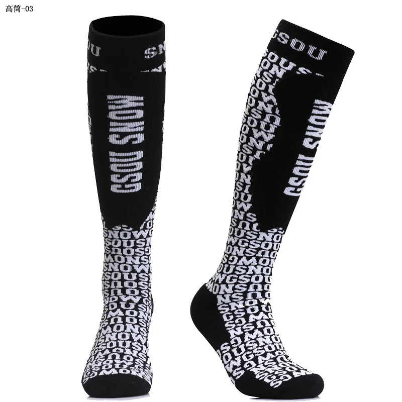 30 теплые зимние носки для взрослых для мужчин и женщин, зимние уличные спортивные носки, походные носки, теплые высокие Лыжные носки, носки для сноубординга - Цвет: picture color