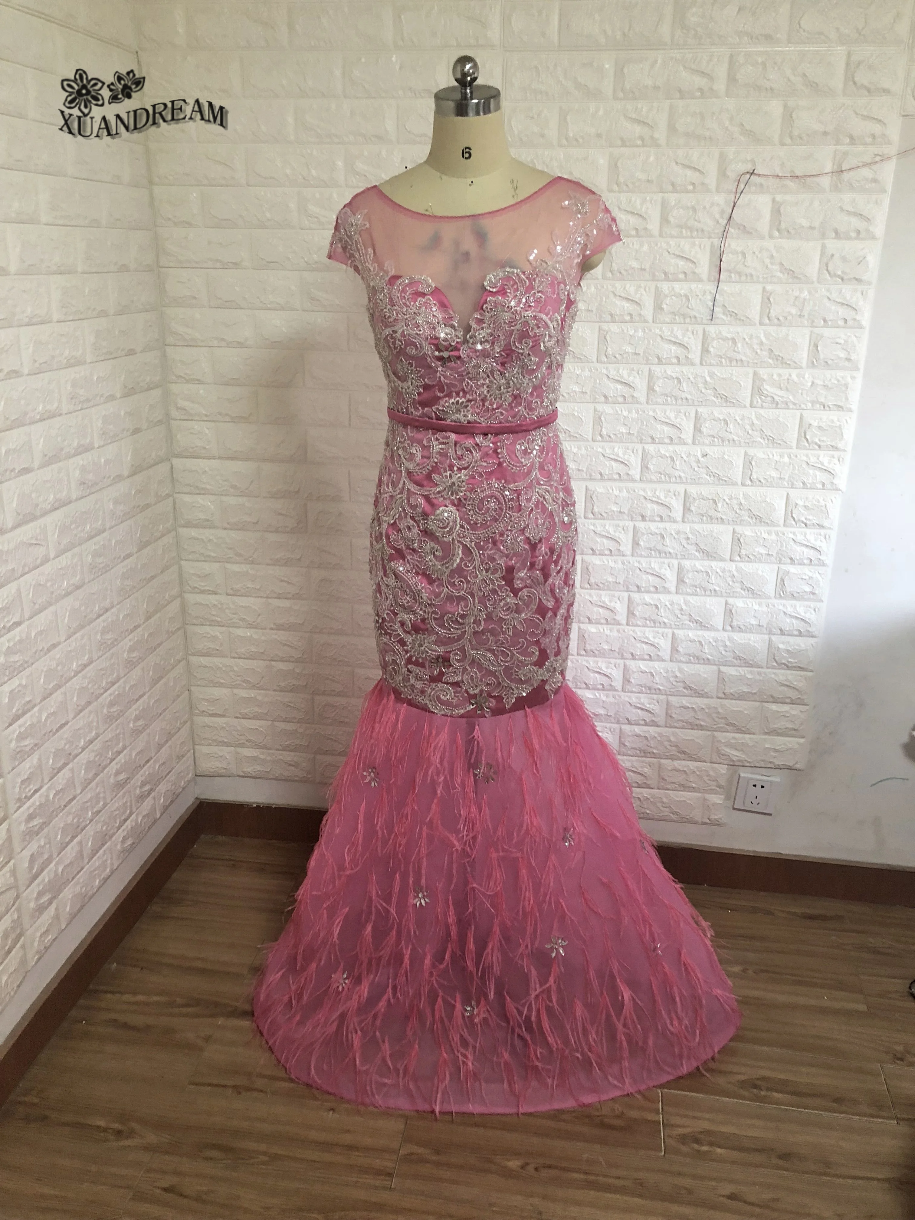 Настоящее вечернее платье с перьями vestido de formatura элегантное торжественное женское вечернее платье vestido de baile Длинные вечерние платья XD97