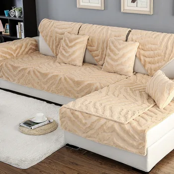 

Plush sofa Cover Thick Warm Sofa Towel Non-slip Seat Cushion pillow for Corner Sofa Decoration Can Custom