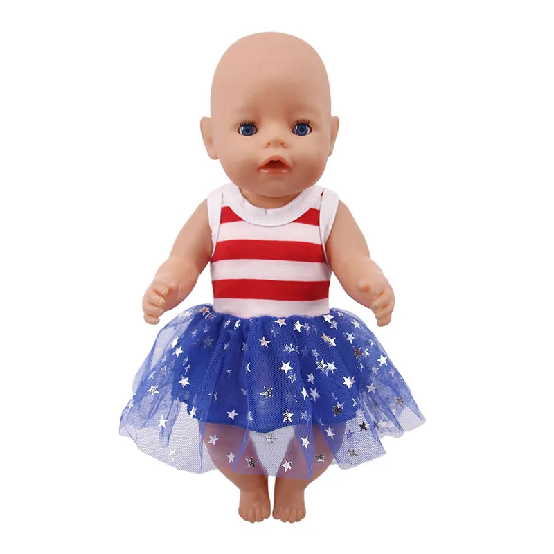Синий топ фламинго юбка+ красные брюки для 18-дюймовые американские кукольные аксессуары, поколение, девочка игрушки подарки это дропшиппинг - Цвет: n183