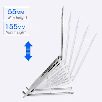 

Silver Adjustable Height Laptop Stand Foldable Aluminum Notebook Holder Desktop Stand for Tablets PC Computer