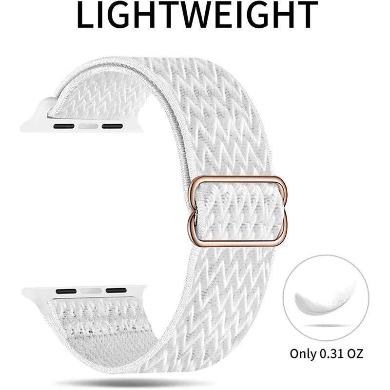 스트레치 솔로 루프 나일론 스트랩 애플 시계 시리즈 42mm 44mm 38MM 40MM 41MM 45MM iWatch 7 6 5/4/3/2/1 탄성 밴드