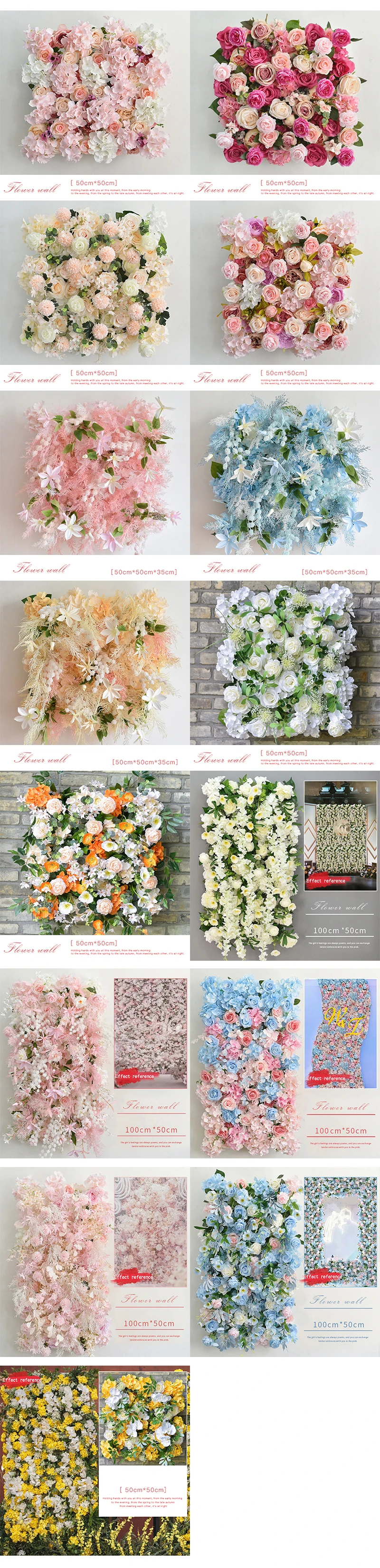 JAROWN Artificial Flower Wall Wedding Background Wall Decor Silk Fake Floral Photo Backdrop Window Shop Party Layout Flower Rows (61)