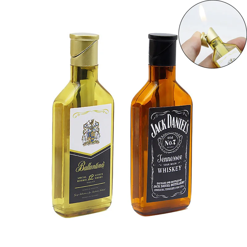 

Wine Bottle Lighter Creative Fire Torch Butane Lighters Gas Refillable for Cigarette Home Decorative Ornaments 100pcs/lot