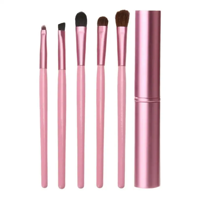 Профессиональный косметический набор ручек макияж кисти румяна тени для век кисти для макияжа для путешествий инструменты - Handle Color: 5pcs  Pink