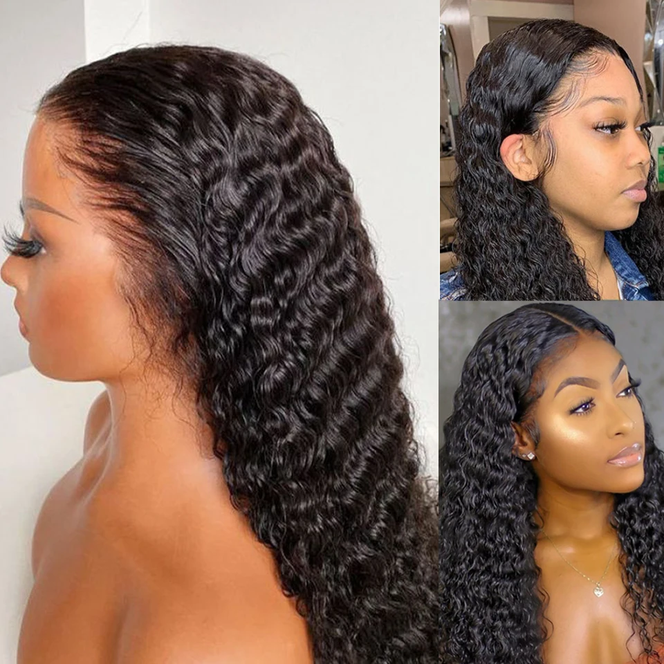 Wholesale Long Preplucked 28 30 Inch Deep Wave Frontal Wig 13x4x1 T Part Lace Wig Brazilian Lace Front Human Hair Wigs For Women