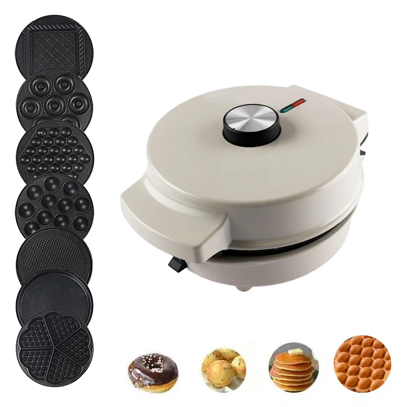 

220V Automatic Multifunctional Household Electric Waffle Maker Egg Ball Maker Muffin Machine Sandwich Maker & Non-stick 7 Plates