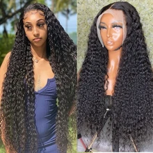 

13x6 Deep Wave Frontal Wig Brazilian 5x5 Closure HD Wet and Wavy Lace Front Wig Water Wave Curly Human Hair Wigs For Women