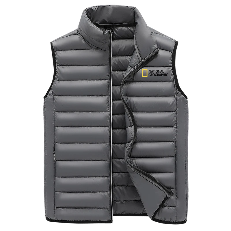 National Geographic brand autumn winter jacket men's stand-up collar vest men's zipper jacket sleeveless casual winter vest black puffer coat Down Jackets