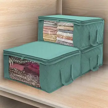 

Oxford Clothing Storage Box Bedding Item Packing Bag Clothes Organizer Durable Quilt Box Zipper Dirty Clothes Collecting Case