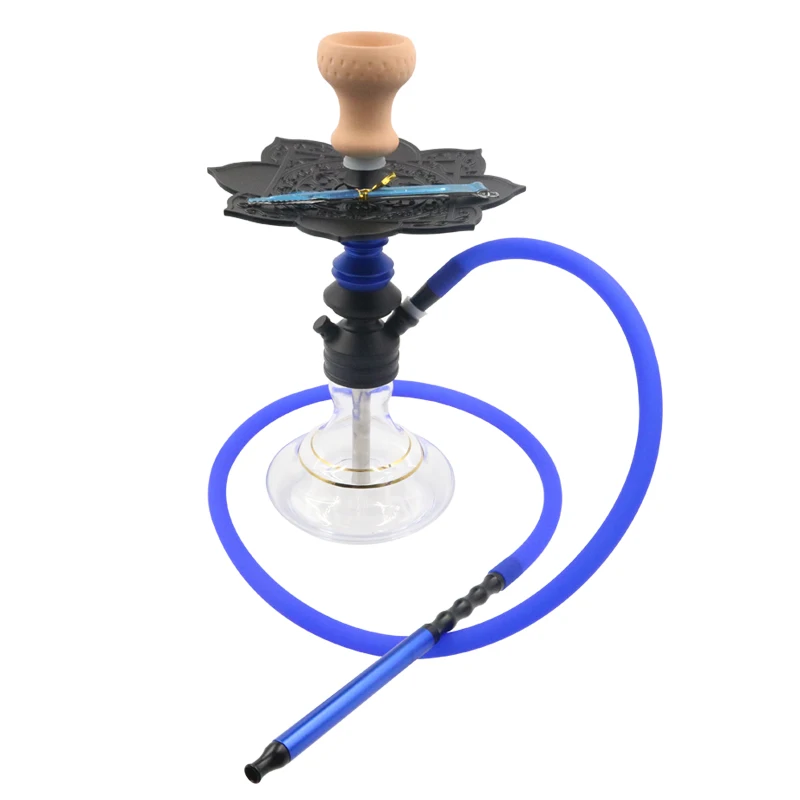 Blue SY стекло кальян Матовый Цветок полный набор кальяна Chicha наргиле с керамической чашей курительная вода трубы аксессуары - Цвет: Blue