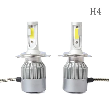 

Super Bright H4 LED Lights Waterproof Bulb Lamp 1 Pair White Headlight C6 8000K